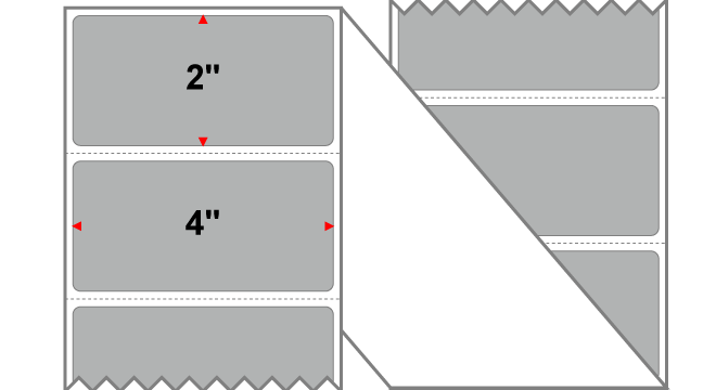 Fanfolded - 4 X 2 Premium Paper Direct Thermal Label - PMS Cool Gray 5 (Medium) Gray 5 - Permanent