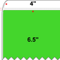 4 X 6.5 Premium Paper Thermal Transfer Label - Perforated - Fluorescent Green 802 - 4" Roll - Permanent