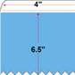 4 X 6.5 Premium Paper Direct Thermal Label - Perforated - Blue 292 - 4" Roll - Permanent