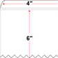 4 X 6 Economy Paper Direct Thermal Label - Perforated - White - 12" Roll - Permanent
