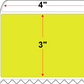 4 X 3 Premium Paper Thermal Transfer Label - Perforated - FL Chartreuse 809 - 8" Roll - Permanent