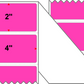 Fanfolded - 4 X 2 Premium Paper Thermal Transfer Label - Fluorescent Pink 806 - Permanent