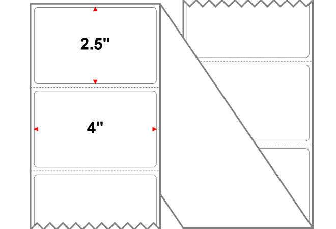 Fanfolded - 4 X 2.5 Premium Paper Thermal Transfer LabelWhite - Permanent