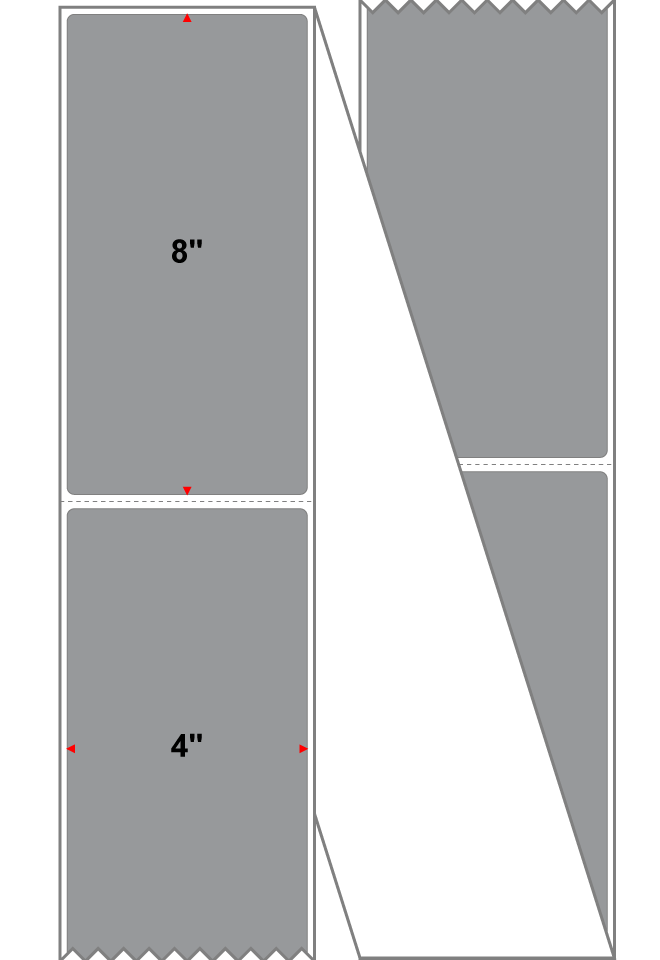 Fanfolded - 4 X 8 Premium Paper Thermal Transfer Label - PMS Cool Gray 7 (Dark) Gray 7 - Permanent