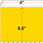 4 X 6.5 Premium Paper Direct Thermal Label - Perforated - Yellow Pantone Yellow - 4" Roll - Permanent