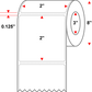 2 X 2 Premium Paper Thermal Transfer Label - Perforated - White - 8" Roll - Permanent