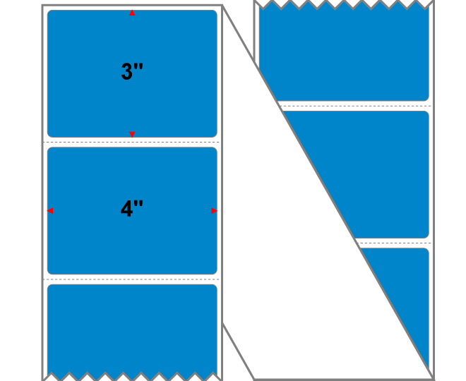 Fanfolded - 4 X 3 Premium Paper Direct Thermal Label - Process Blue Process Blue - Permanent