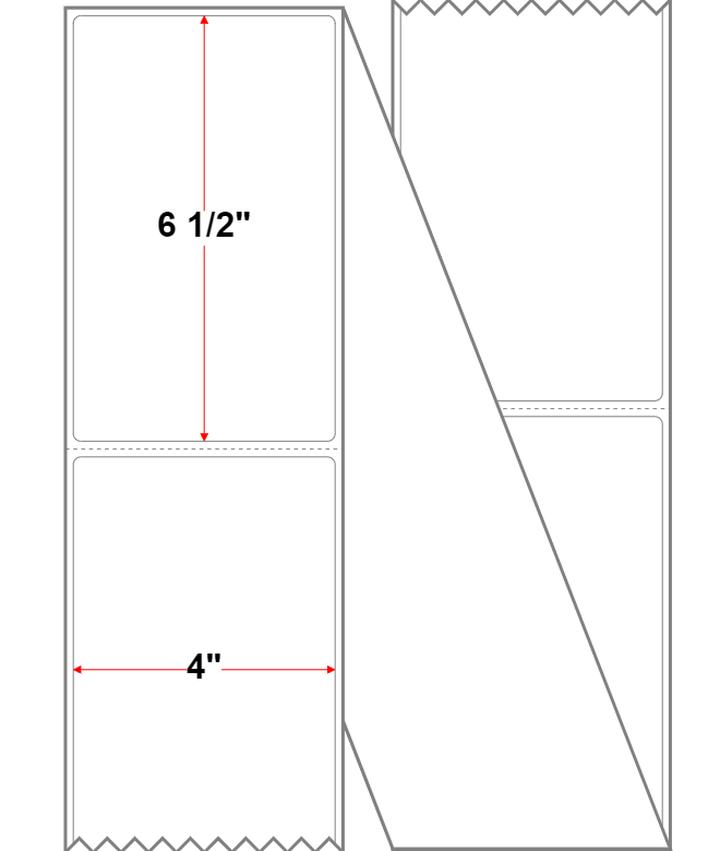 Fanfolded - 4 X 6.5 Economy Paper Thermal Transfer LabelWhite - Permanent