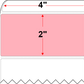 4 X 2 Premium Paper Thermal Transfer Label - Perforated - Pink 176 - 8" Roll - Permanent