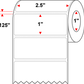 2.5 X 1 Premium Paper Direct Thermal Label - Perforated - White - 4" Roll - Permanent
