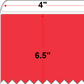 4 X 6.5 Premium Paper Thermal Transfer Label - Perforated - Red 32 - 8" Roll - Permanent