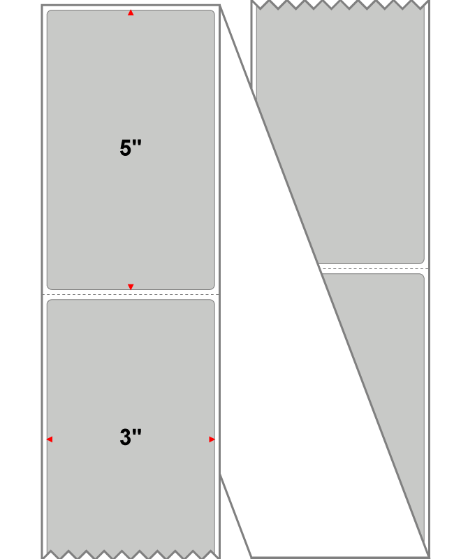 Fanfolded - 3 X 5 Premium Paper Direct Thermal Label - PMS Cool Gray (Light) Gray Light - Permanent