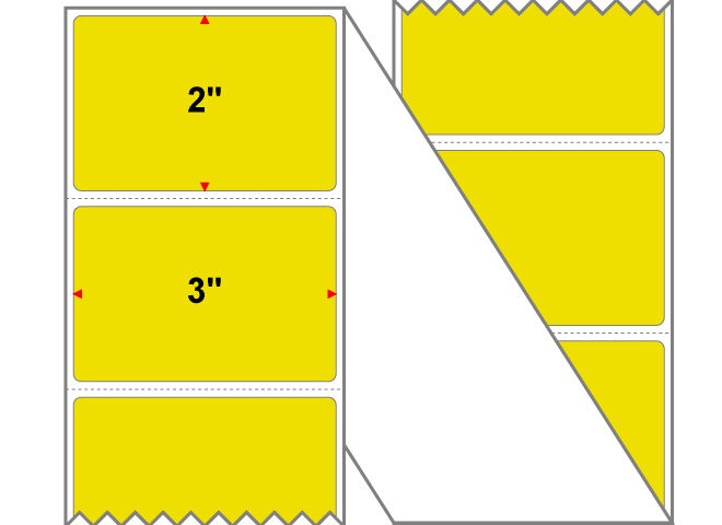 Fanfolded - 3 X 2 Premium Paper Thermal Transfer Label - PMS 3955 Yellow/Green 3955 - Permanent