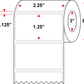 2.25 X 1.25 Premium Paper Thermal Transfer Label - No Perf - White - 8" Roll - Permanent