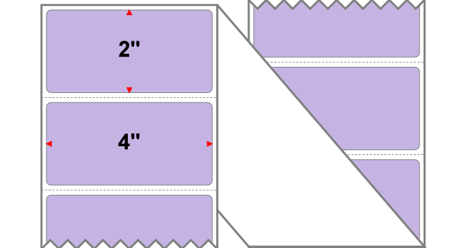 Fanfolded - 4 X 2 Premium Paper Thermal Transfer Label - PMS 2635 Lavender/Light Purple 2635 - Permanent