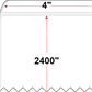 4 X 2400 Premium Paper Direct Thermal Label - Perforated - White - 4" Roll - Permanent