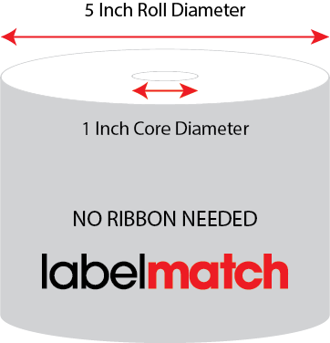 4 X 5 Premium Paper Direct Thermal Label - Perforated - White - 5" Roll - Permanent