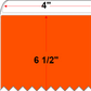 4 X 6.5 Premium Paper Thermal Transfer Label - Perforated - Orange 21 - 8" Roll - Permanent