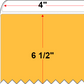 4 X 6.5 Premium Paper Thermal Transfer Label - Perforated - Light Orange 136 - 8" Roll - Permanent
