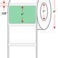 1.5 X 1 Premium Paper Direct Thermal Label - Perforated - Green 345 - 4" Roll - Permanent