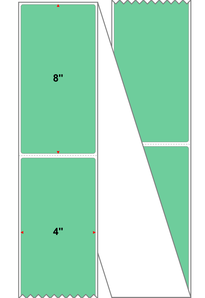 Fanfolded - 4 X 8 Premium Paper Direct Thermal Label - PMS 345 Green 345 - Permanent