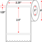 2.25 X 2.5 Premium Paper Direct Thermal Label - Perforated - White - 8" Roll - Permanent