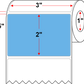 3 X 2 Premium Paper Direct Thermal Label - Perforated - Blue 292 - 4" Roll - Permanent