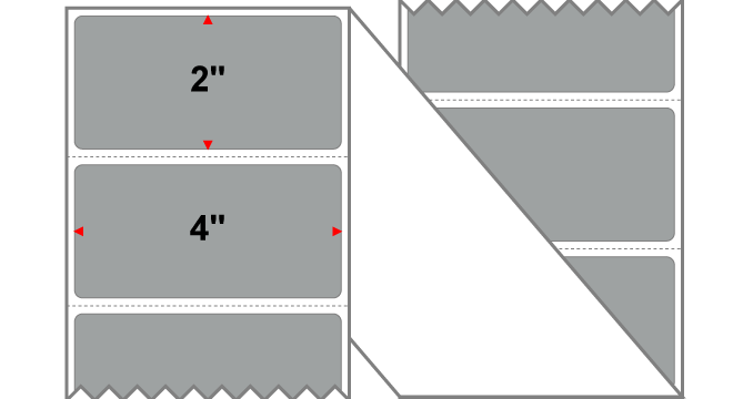 Fanfolded - 4 X 2 Premium Paper Thermal Transfer Label - PMS 422 Gray (Medium) 422 - Permanent