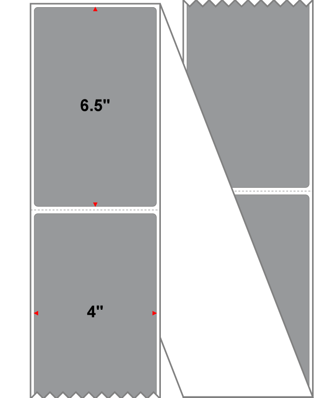 Fanfolded - 4 X 6.5 Premium Paper Direct Thermal Label - PMS Cool Gray 7 (Dark) Gray 7 - Permanent