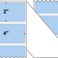 Fanfolded - 4 X 2 Premium Paper Thermal Transfer Label - PMS 277 Light Blue 277 - Permanent