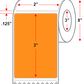 2 X 3 Premium Paper Thermal Transfer Label - Perforated - Orange 1495 - 8" Roll - Permanent