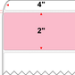 4 X 2 Premium Paper Direct Thermal Label - Perforated - PMS 182 Pink 182 - 8" Roll - Permanent