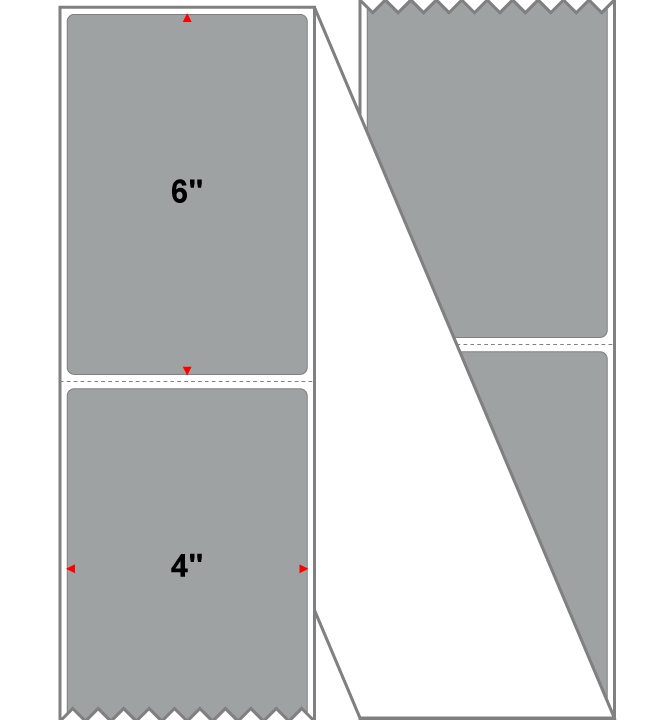 Fanfolded - 4 X 6 Premium Paper Direct Thermal Label - PMS 422 Gray (Medium) 422 - Permanent