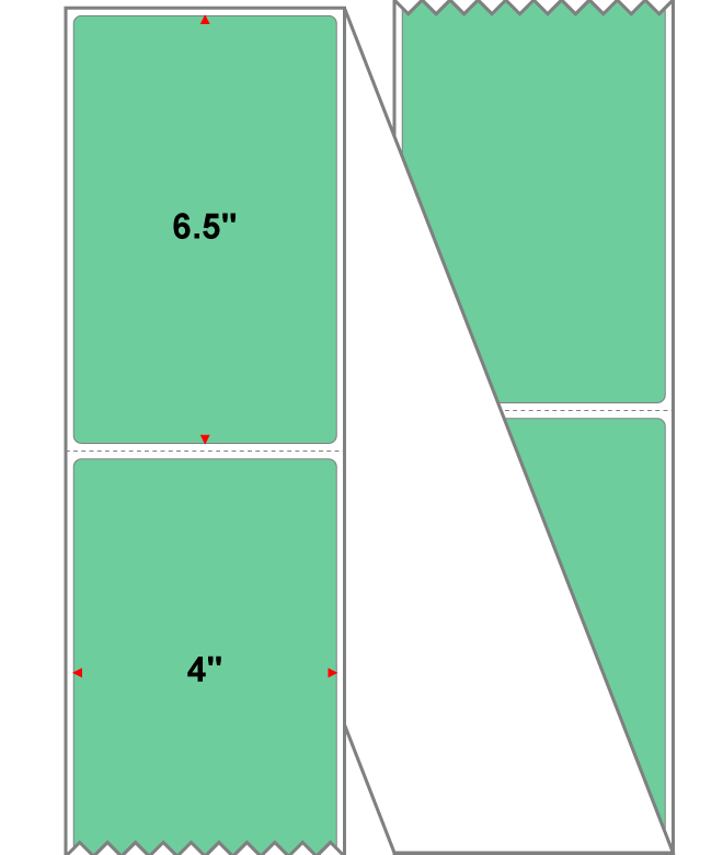 Fanfolded - 4 X 6.5 Premium Paper Direct Thermal Label - PMS 345 Green 345 - Permanent