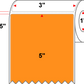 3 X 5 Premium Paper Thermal Transfer Label - Perforated - PMS 1495 Orange/Peach 1495 - 4" Roll - Permanent