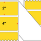 Fanfolded - 4 X 2 Premium Paper Direct Thermal Label - PMS 115 Yellow/Orange 115 - Permanent
