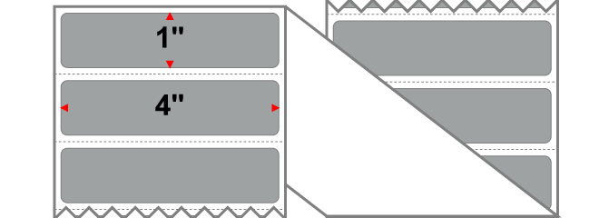 Fanfolded - 4 X 1 Premium Paper Direct Thermal Label - PMS 422 Gray (Medium) 422 - Permanent