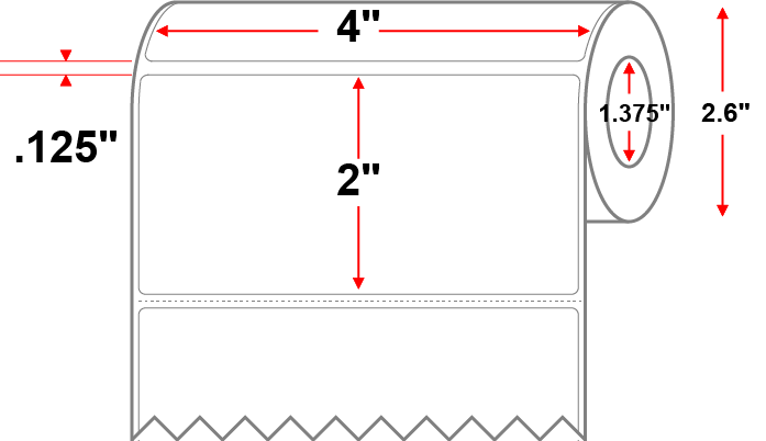 RFID Zebra RP4T Alien Squiggle- ALN-9640 4" X 2" Thermal Transfer-RFT-4-2-AL2-ZEB-RP4T