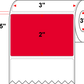 3 X 2 Premium Paper Direct Thermal Label - Perforated - PMS 185 Red 185 - 8" Roll - Permanent