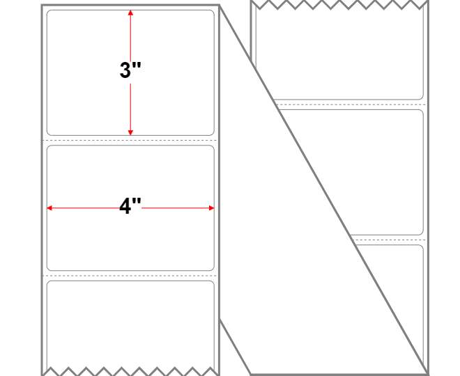 4" X 3" Inkjet Label - Perforated - Synthetic - White - Fanfold - All-Temp
