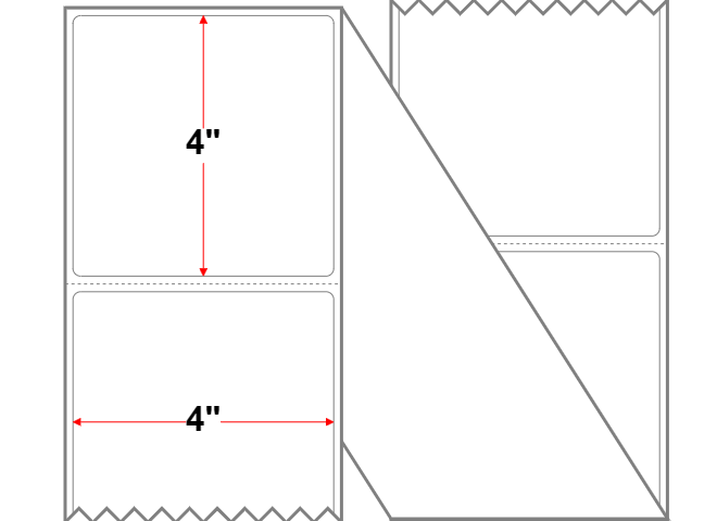 Fanfolded - 4 X 4 Premium Paper Direct Thermal LabelWhite - Permanent