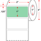 2 X 1 Premium Paper Direct Thermal Label - Perforated - Green 345 - 4" Roll - Permanent