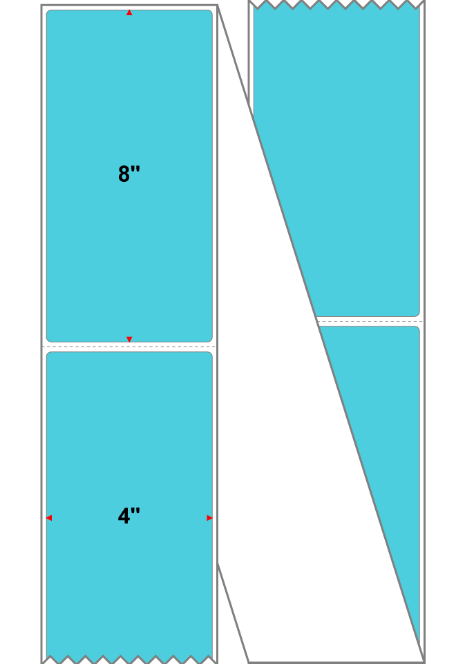 Fanfolded - 4 X 8 Premium Paper Direct Thermal Label - PMS 3105 Light Aqua 3105 - Permanent