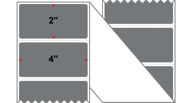 Fanfolded - 4 X 2 Premium Paper Direct Thermal Label - PMS Cool Gray 9 (Very Dark) Gray 9 - Permanent