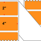 Fanfolded - 4 X 2 Premium Paper Thermal Transfer Label - PMS 1495 Orange/Peach 1495 - Permanent