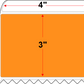 4 X 3 Premium Paper Thermal Transfer Label - Perforated - Orange 1495 - 8" Roll - Permanent