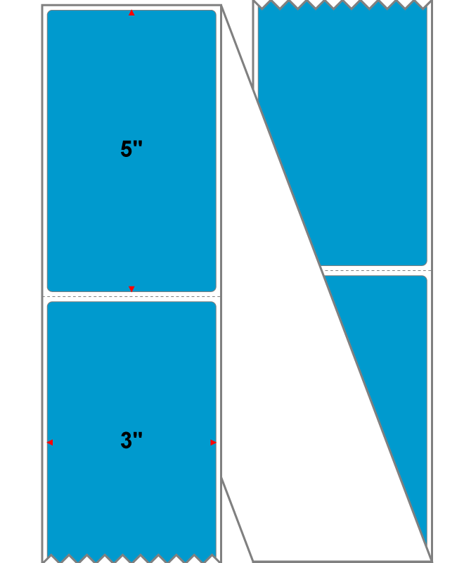 Fanfolded - 3 X 5 Premium Paper Thermal Transfer Label - Fluorescent Blue 801 - Permanent