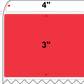 4 X 3 Premium Paper Direct Thermal Label - Perforated - PMS 032 Red 32 - 8" Roll - Permanent