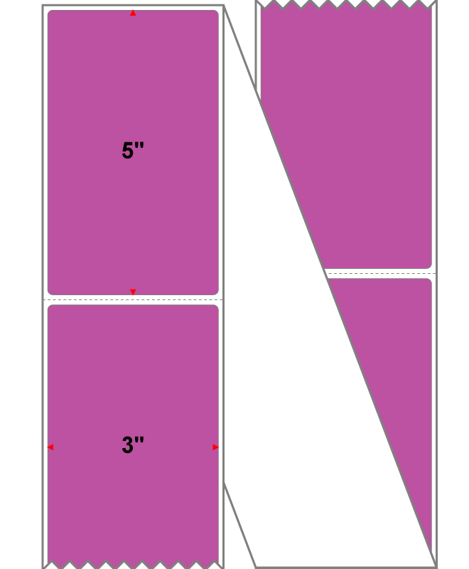 Fanfolded - 3 X 5 Premium Paper Direct Thermal Label - PMS 247 Dark Purple 247 - Permanent