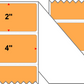 Fanfolded - 4 X 2 Premium Paper Thermal Transfer Label - Fluorescent Orange 804 - Permanent